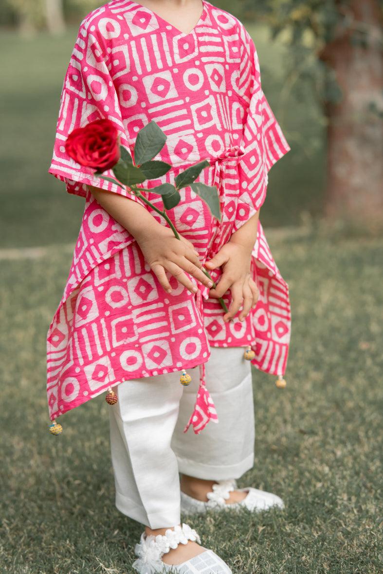 Hot Pink Kaftan With Pants - thekansha