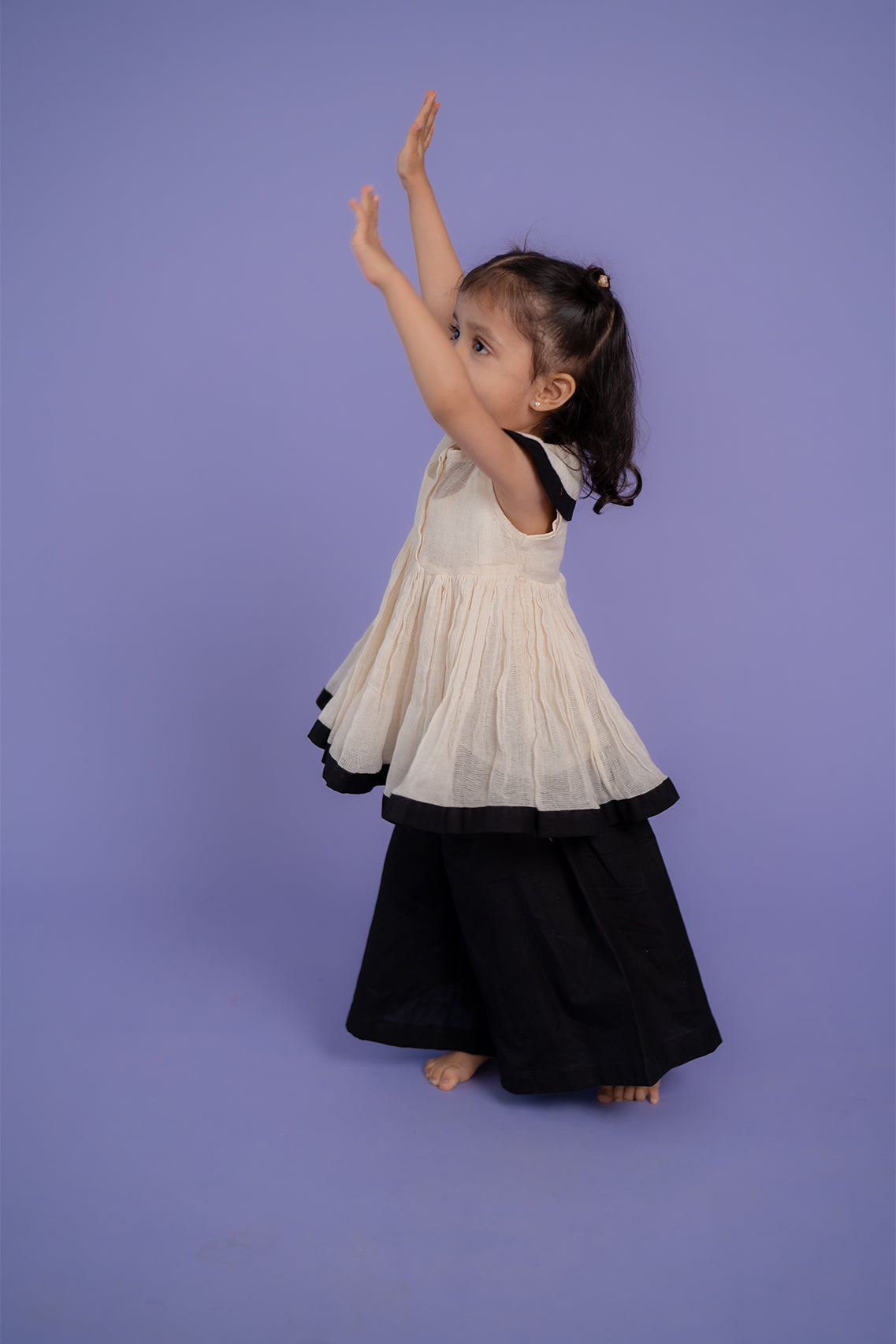 Pale White Pleated Top and Pants