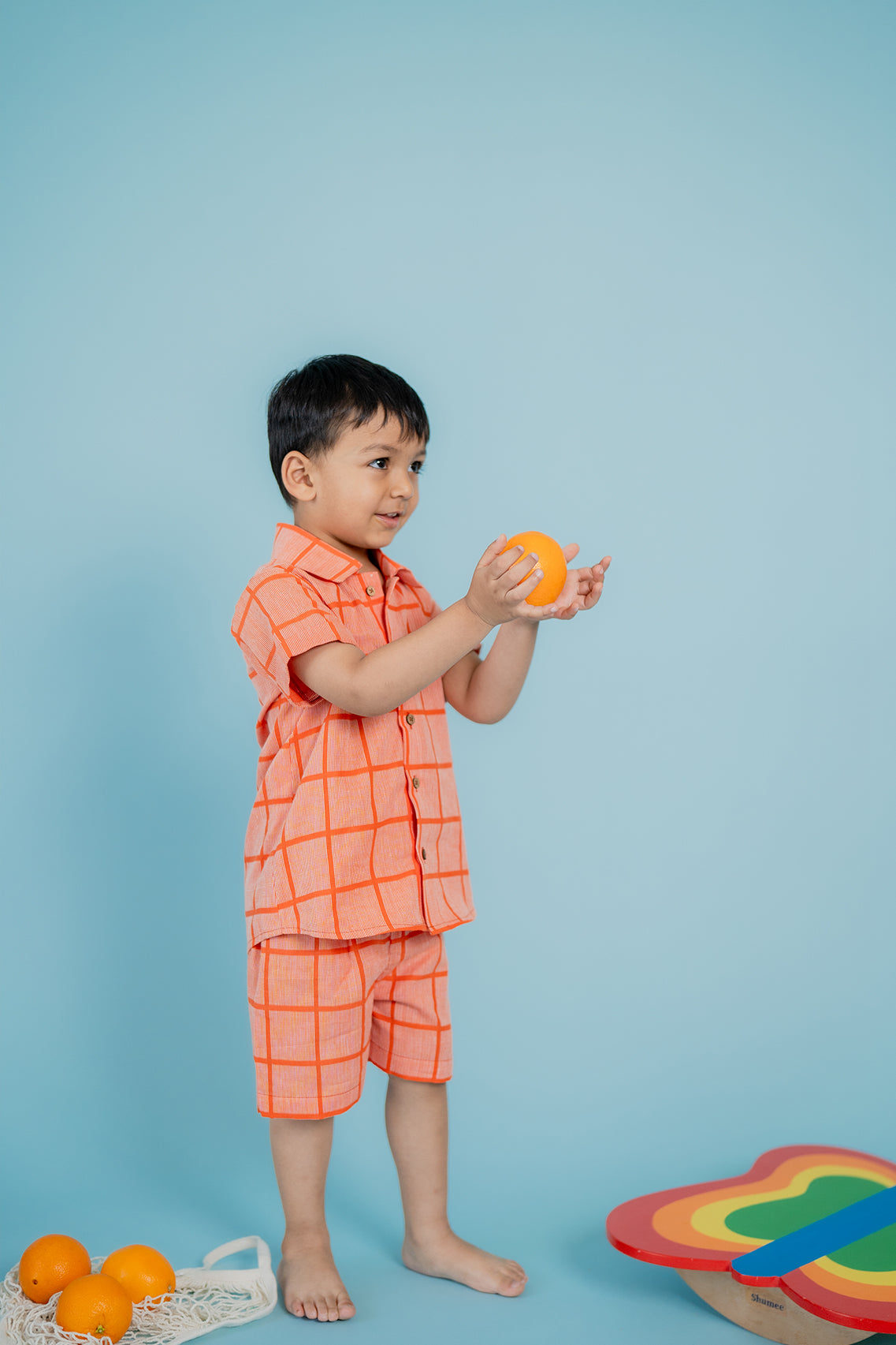 Tangerine Checkered Co-ord