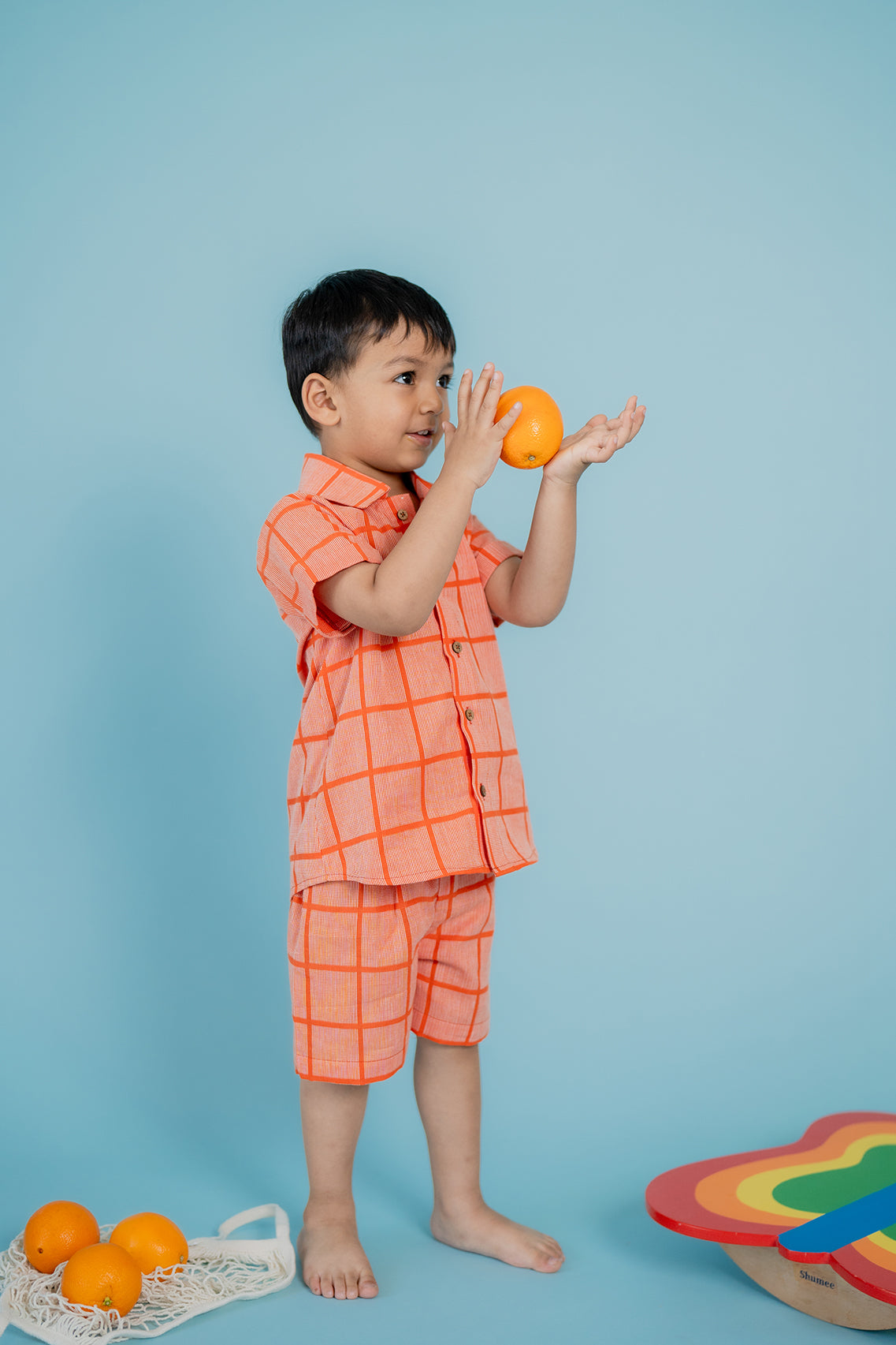 Tangerine Checkered Co-ord