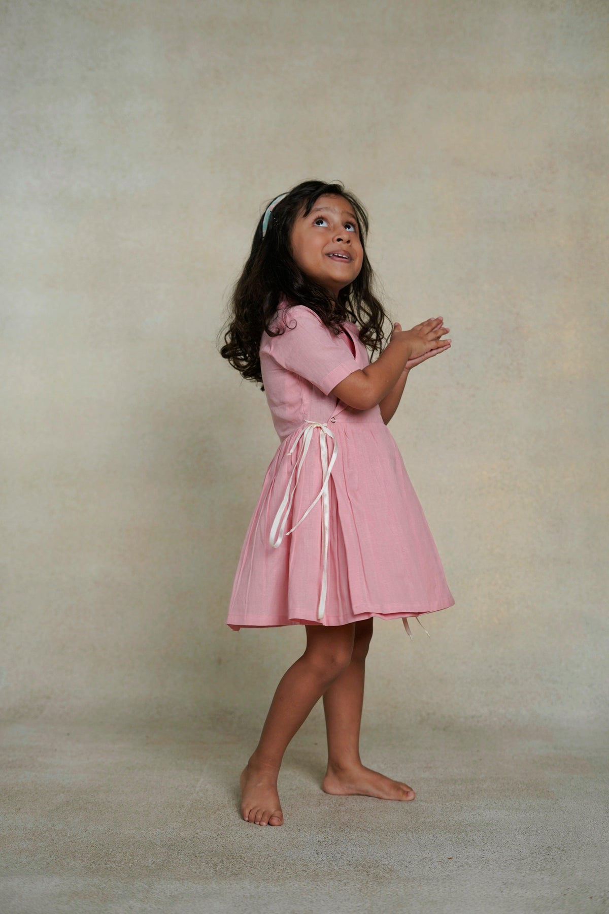 Shell Pink Collar Dress - thekansha