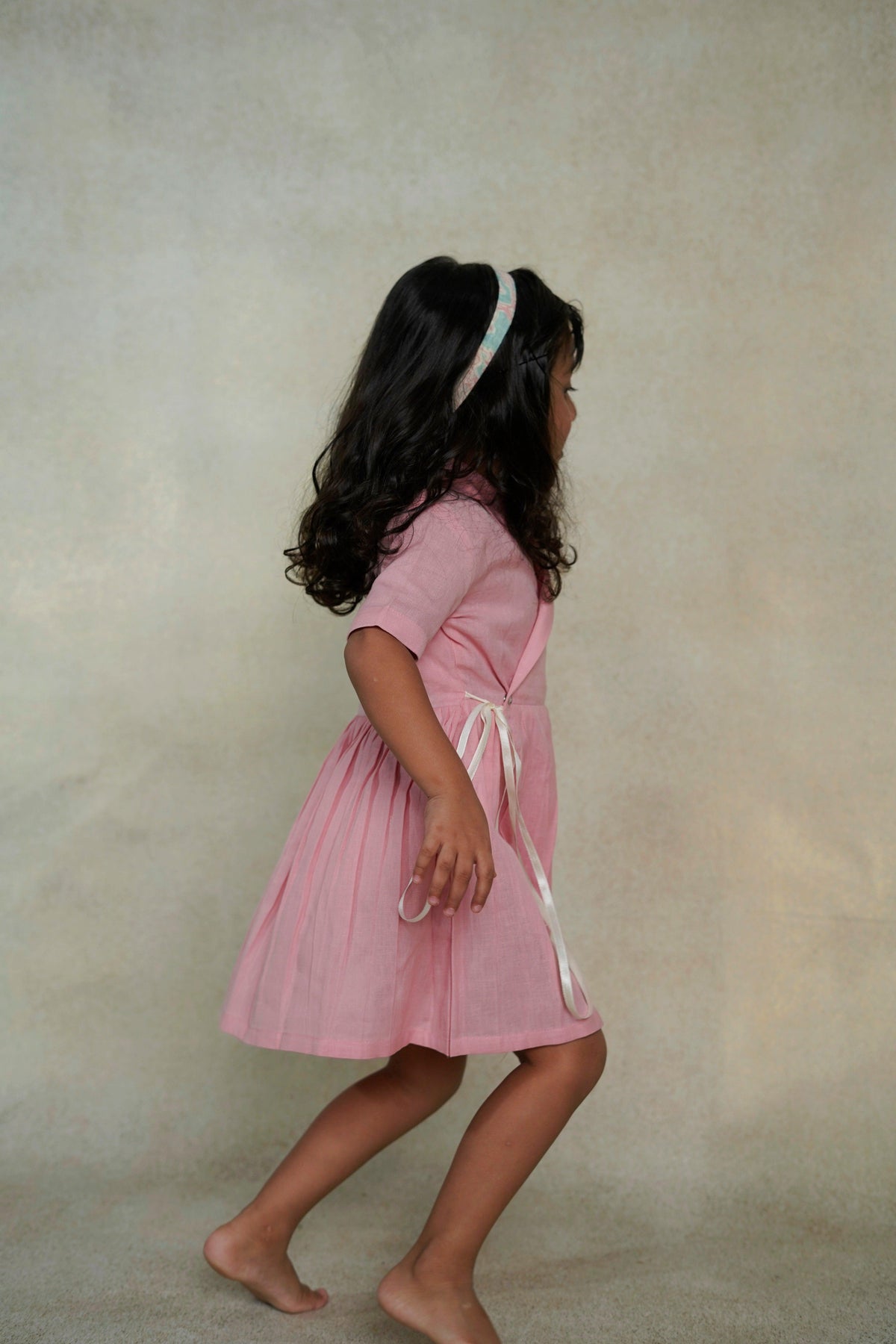 Shell Pink Collar Dress - thekansha