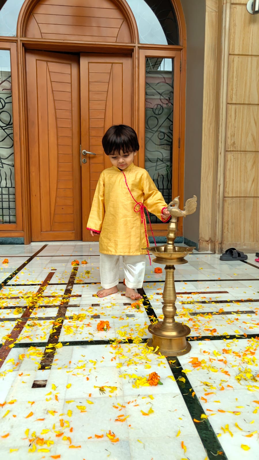 Yellow Tie Up Kurta